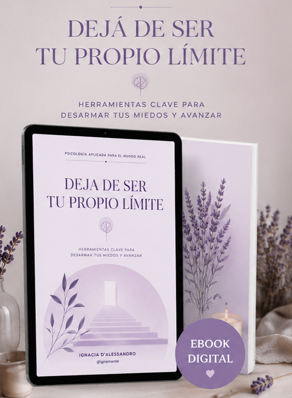 Ebook Deja de ser tu propio límite — Mockup tablet y libro